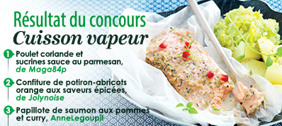 CONCOURS RECETTES "CUISSON VAPEUR"