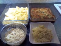 gratin dauphinois / gâteau invisible aux courgettes / mayo / aïoli !
